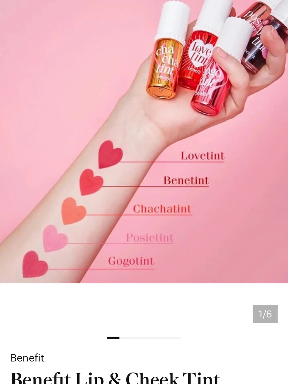 Benefit Lip & Cheek Tint in Bright Cherry 🍒 smudgeproof NIB